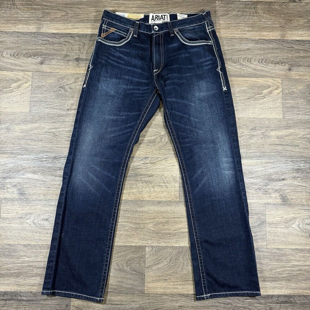 Ariat M5 Jeans Slim Fit Straight Leg Mens Size 35X32 Dark Wash Denim NEW